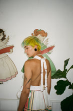 Load image into Gallery viewer, ORANGE + GREEN TABLECLOTH APRON DRESS