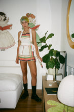 Load image into Gallery viewer, ORANGE + GREEN TABLECLOTH APRON DRESS