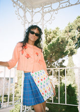 Load image into Gallery viewer, BLUE GRID + PALETTE WRAP SKIRT