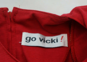 VINTAGE GO VICKY! RED + BLACK BOW MINI DRESS