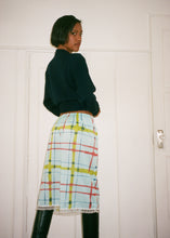 Load image into Gallery viewer, BLUE PRIMARY PLAID SLIP SKIRT
