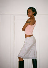Load image into Gallery viewer, PINK DITSY ROSE LAVENDER SLIP SKIRT
