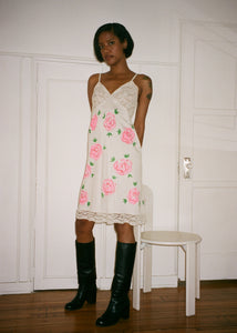 PINK ROSE SLIP DRESS