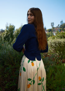 YELLOW ROSE MIDI SKIRT