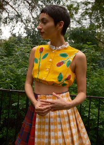 LONG STEM ROSE YELLOW DIRNDL BLOUSE