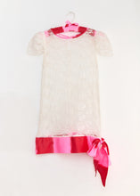 Load image into Gallery viewer, RED+ PINK TRIM VINTAGE LACE DRESS
