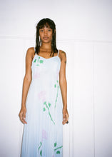 Load image into Gallery viewer, PINK LONG STEM ROSE BLUE MAXI DRESS
