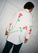 Load image into Gallery viewer, RED LONG STEM ROSE PINK BUTTON DOWN
