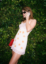 Load image into Gallery viewer, PINK + YELLOW FLORAL MINI SLIP DRESS
