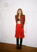 Load image into Gallery viewer, RED PLAID SLIP SKIRT

