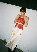 Load image into Gallery viewer, YELLOW + PINK FLORAL SLIP SKIRT
