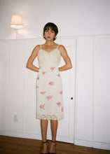 Load image into Gallery viewer, YELLOW + RED ROSE SLIP DRESS
