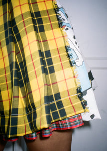 101 + YELLOW + RED PLAID WRAP SKIRT
