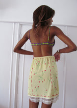 Load image into Gallery viewer, YELLOW RED RIBBON ROSE SLIP SKIRT
